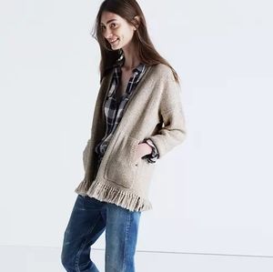 MadewellMemento Fringe Cardigan Sweater in Beige